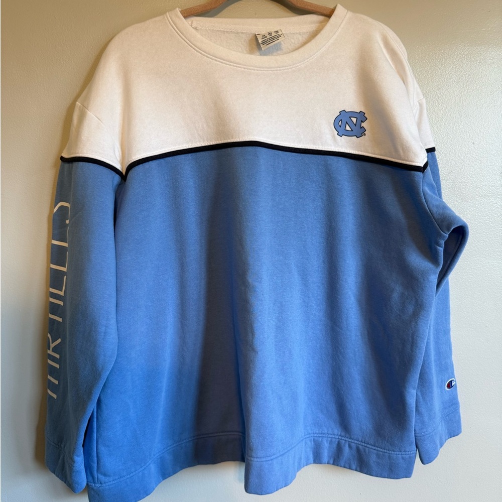 UNC Champion Colorblock Crewneck